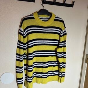 Stripe Yellow knit sweater xs oversize